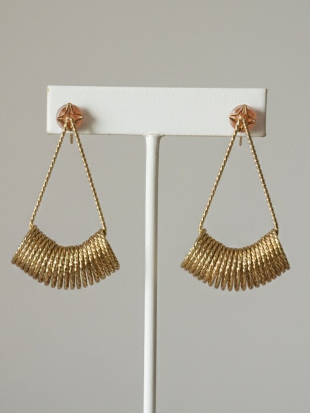 Vintage Gold Coil Earrings Pierced - Picture 2 of 5